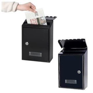 Skrzynka Pocztowa Na Listy Stal Ocynkowana Czarna 26,5x18,5x6,5cm