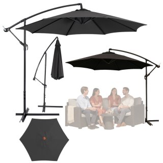 Parasol Ogrodowy Boczny Z Regulacją Pochyłu Pokrowiec 350 x 250cm Antracyt
