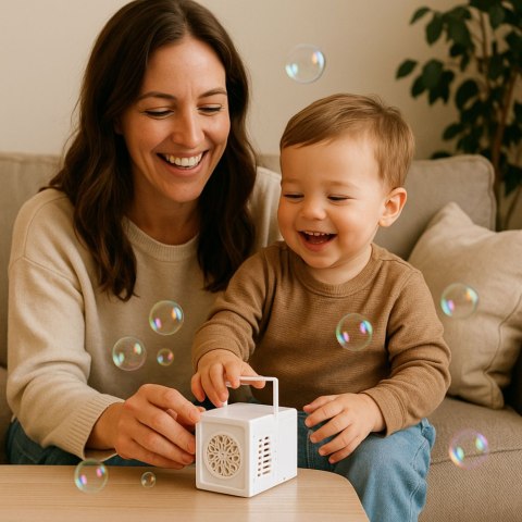 Maszyna Wytwornica Do Baniek Mydlanych Przenośna Biała