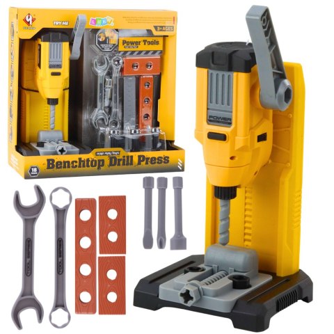Warsztat Małego Majsterkowicza Wiertarka Stołowa Narzędzia Akcesoria 18 el.