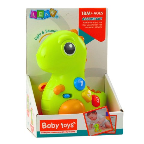 Zabawka Interaktywna Dla Malucha Dinozaur Na Kółkach Światła Dźwięki