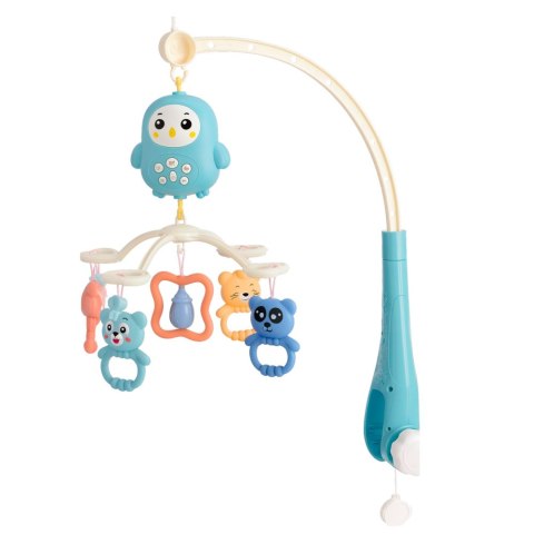 Karuzela Do Łóżeczka Pozytywka Z Lampką Grzechotki Misie Niebieska