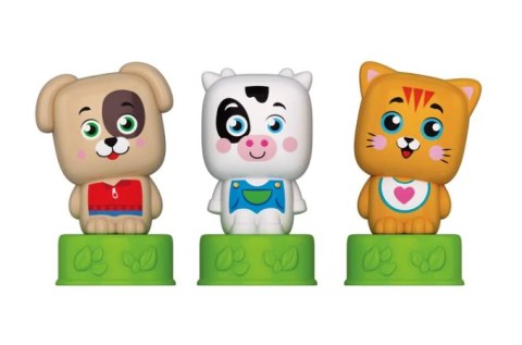 Clemmy Słodkie Zwierzaki Kotek Piesek Krówka Klocki Książeczka Clementoni 17849