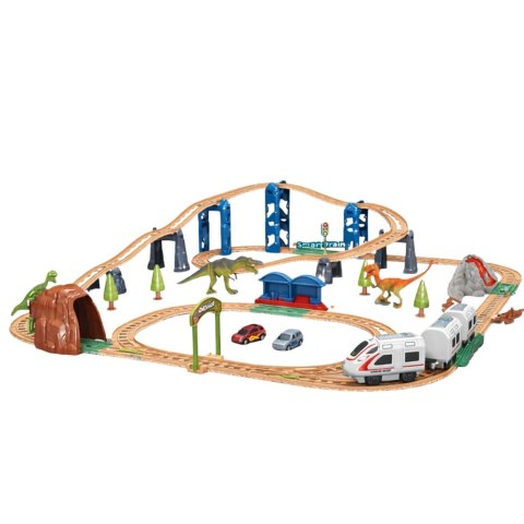 Kolejka Elektryczna Interaktywna Pociąg Wagony Tunel Wulkan Dinozaury 95 cm