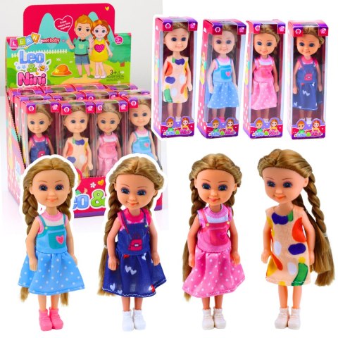 Mini Laleczka Z Długimi Włosami W Sukience 15cm Mix