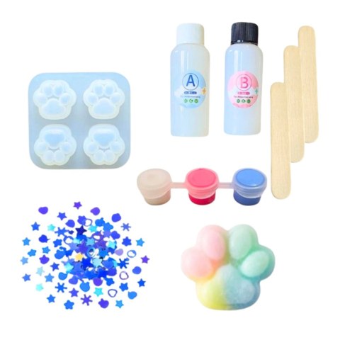 Zestaw Kreatywny DIY Do Tworzenia Gniotków Gniotek Kocia Łapka 44 el.