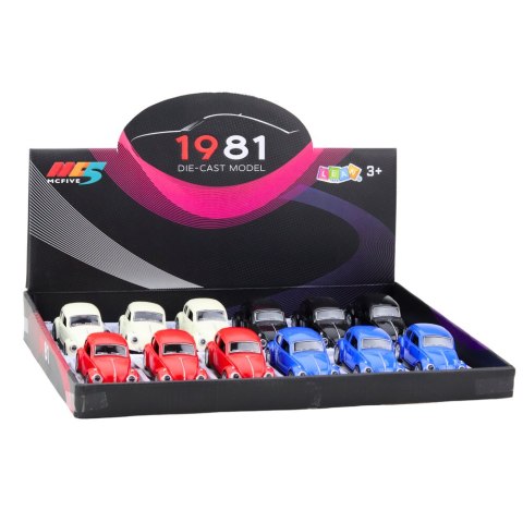 Samochód Klasyczny Garbus Metalowy Napęd Frykcyjny 1:36 Mix