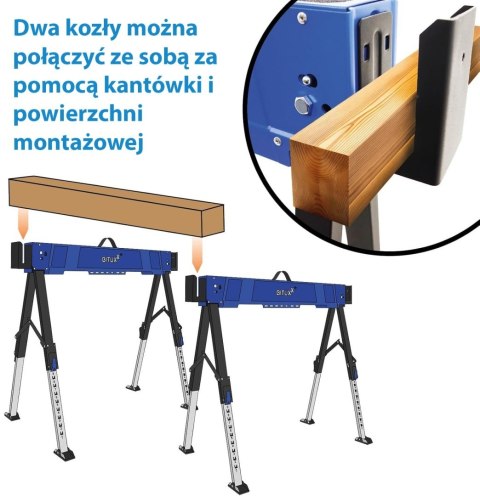 Składany koziołek roboczy 2 sztuki