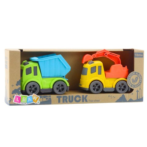 Zestaw Pojazdów Budowlanych Autka Ciężarówka Wywrotka Koparka BIO Plastik