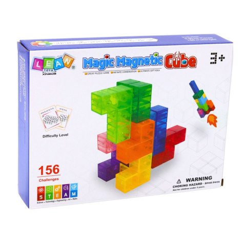 Klocki Magnetyczne Układanka Magic Cube 156 Kart Z Wyzwaniami 9 el.