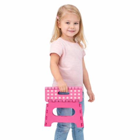 Stołek Składany Podnóżek Stopień Taboret Antypoślizgowy Różowy 24 x 19 cm