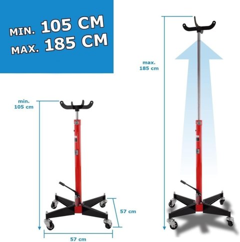 Hydrauliczny podnośnik do skrzyń biegów 500kg czerwony