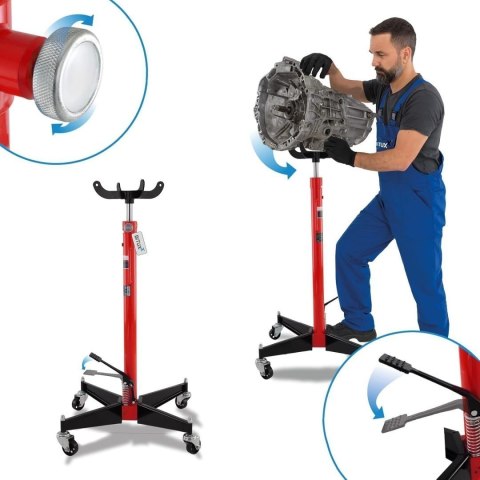 Hydrauliczny podnośnik do skrzyń biegów 500kg czerwony