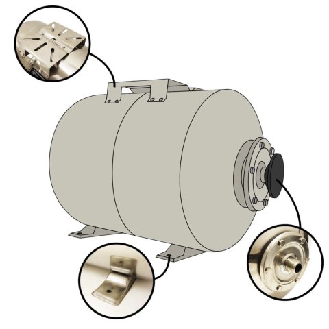 Zbiornik membranowy 50l EPDM 6 bar stal nierdzewna