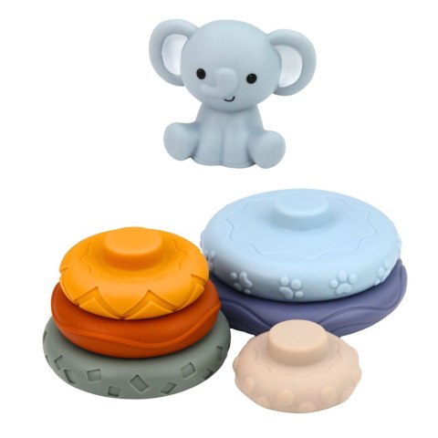 Zestaw Klocki Sensoryczne Gumowe Dla Niemowląt 3w1 Piłeczki Wieża