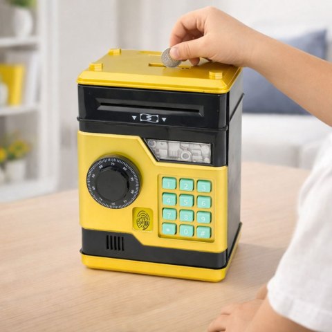 Bankomat Sejf Elektroniczny Skarbonka Światła Dźwięki Kod PIN Złoty