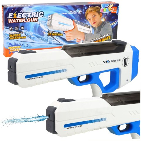 Elektryczny Pistolet Karabin Na Wodę Biało-Niebieski Zasięg 10 m 320 ml