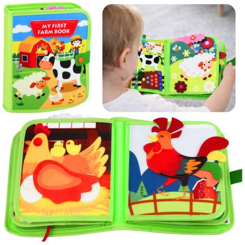 Książeczka Edukacyjna Sensoryczna Dla Dzieci Farma 20 Aktywności