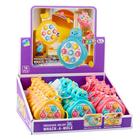 Mini Whack-A-Mole Gra Zręcznościowa Zwierzęta Liczby Kolorowe Mix