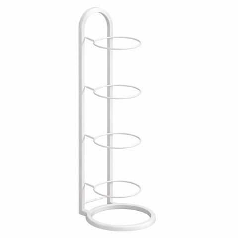 Pionowy Stojak Regał Na Piłki Metalowy Funkcjonalny Biały