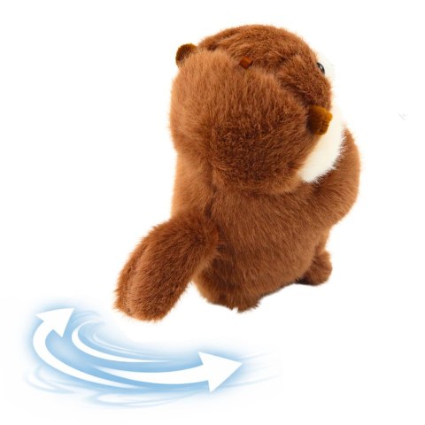 Pluszowa Wydra z Kręcącym Ogonkiem Dźwięki Piszczenia Brelok 12,5 cm