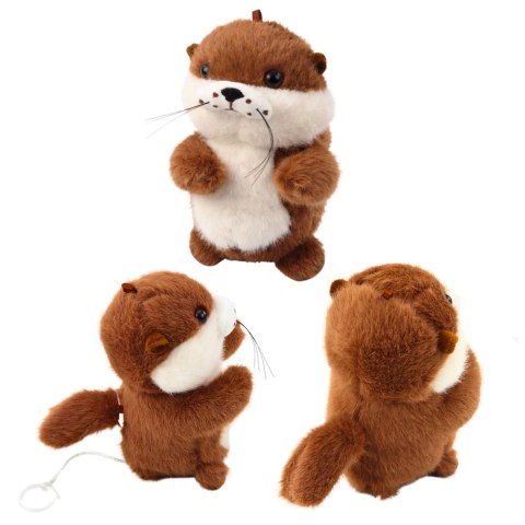 Pluszowa Wydra z Kręcącym Ogonkiem Dźwięki Piszczenia Brelok 12,5 cm