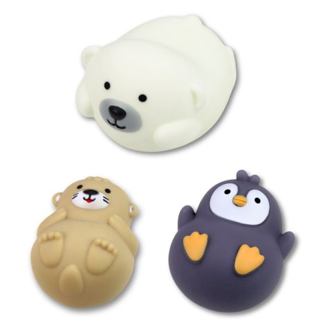 Zestaw Zabawki Do Kąpieli Łowienia Gumowe Zwierzątka Sitko Pastelowe 4 el.