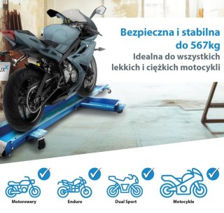 Wózek manewrowy szyna do motocykla 567 kg