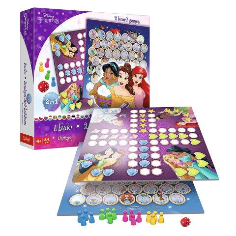 Gra planszowa 2w1 Chińczyk Węże i drabiny Disney Princess Trefl 02418