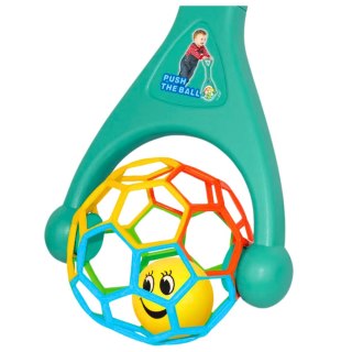 Pchacz Z Elastyczną Piłką Grzechocząca Kulka Turkusowa