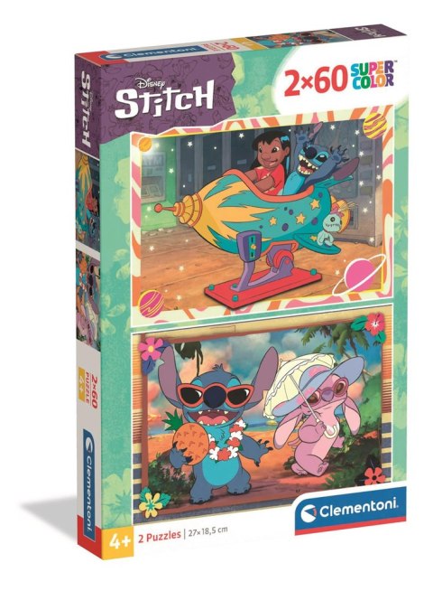 Puzzle 2x60 Super Color DISNEY STITCH Clementoni 24822