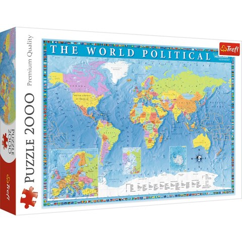 Puzzle - 2000 - Polityczna mapa świata - Trefl 27099