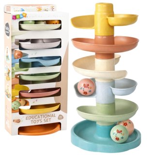 Zjeżdżalnia Tor Dla Kulek Edukacyjna Kulki z Grzechotkami 7 Poziomów