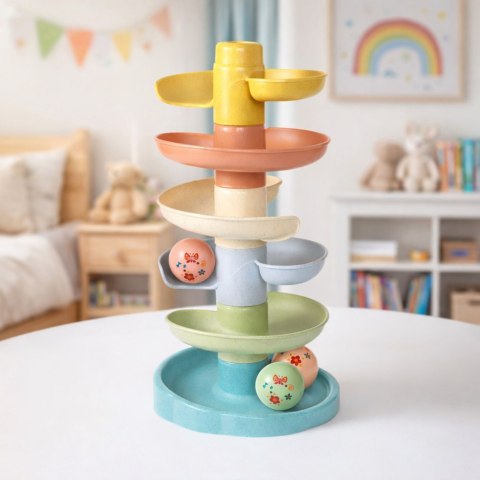 Zjeżdżalnia Tor Dla Kulek Edukacyjna Kulki z Grzechotkami 7 Poziomów