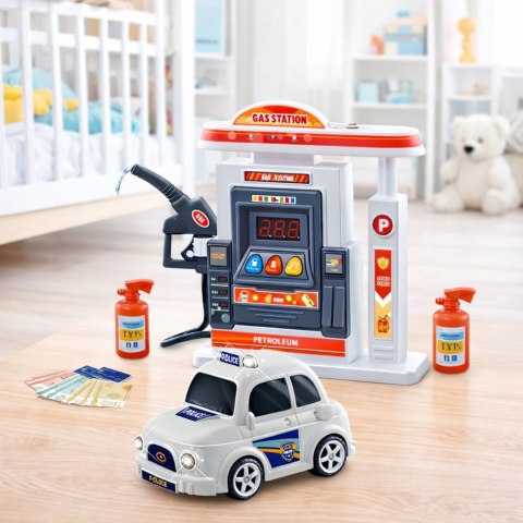 Interaktywna Stacja Benzynowa Auto Policyjne Światła Dźwięki Dym