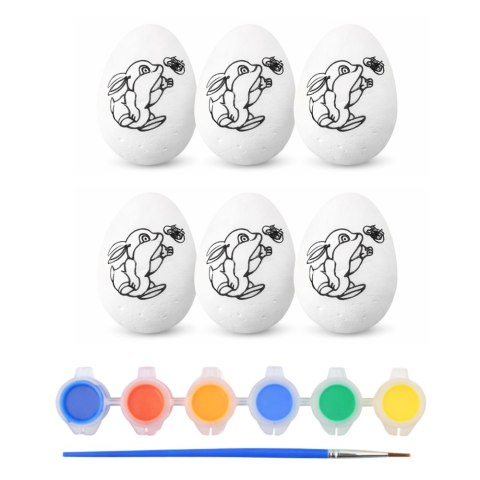 Jajka Wielkanocne Styropianowe Do Malowania Farbki Wzór Zając 6szt