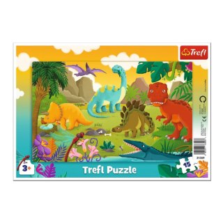 Puzzle - 15 Ramkowe - Dinozaury - Trefl 31359