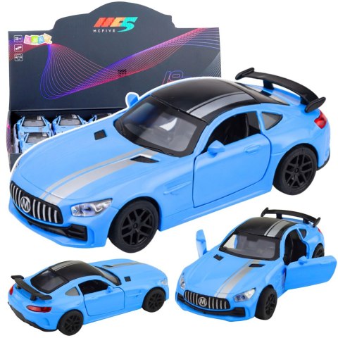 Samochód Sportowy Metalowy Otwierane Drzwi Światła Dźwięki Niebieski 1:32