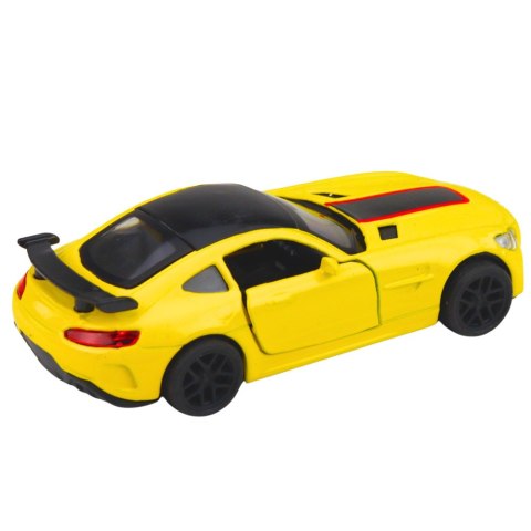 Samochód Sportowy Metalowy Otwierane Drzwi Światła Dźwięki Żółty 1:32