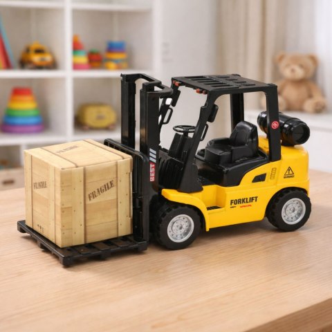 Wózek Widłowy Z Napędem Metalowy Paleta Skrzynia Ruchome Widły Żółty