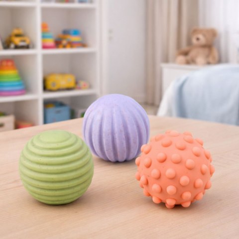 Zestaw Piłeczki Sensoryczne Dla Niemowląt Pastelowe 3 szt 6 cm