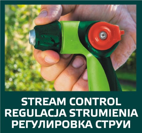 Zraszacz pistoletowy regulowany z płynna regulacją strumienia