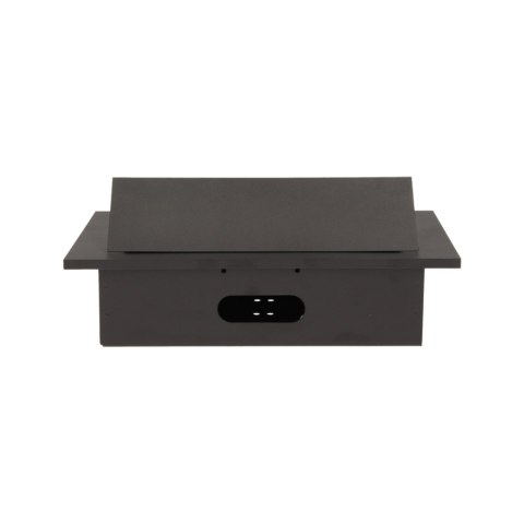 Gniazdo meblowe wpuszczane w blat z grubym rantem, 2x2P+Z, 3 porty USB, czarne