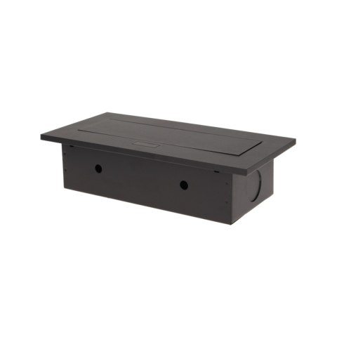 Gniazdo meblowe wpuszczane w blat z grubym rantem, 2x2P+Z, 3 porty USB, czarne