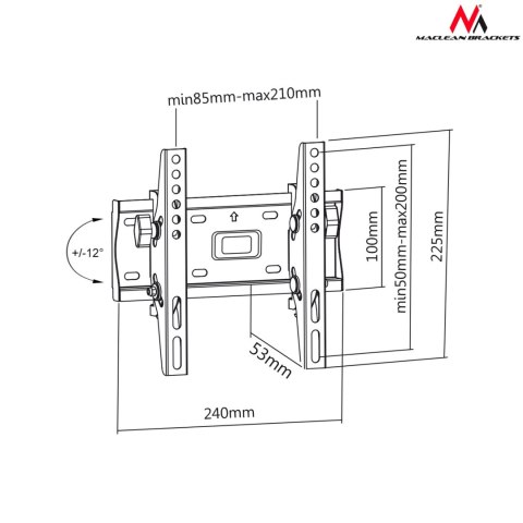 MC-667N 40043 Uchwyt do telewizora 13-42 cali czarny do 25kg max vesa 200x200