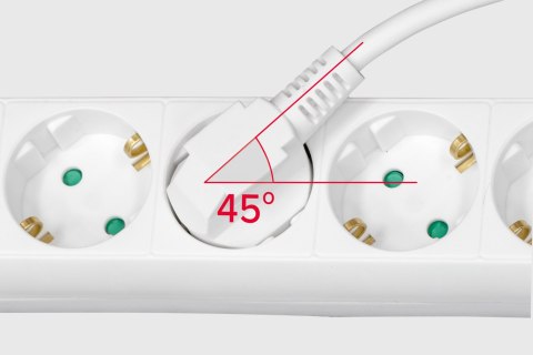 Przedłużacz biały Rebel 3 gniazda typu niemieckiego, kabel 3m (1,5mm)
