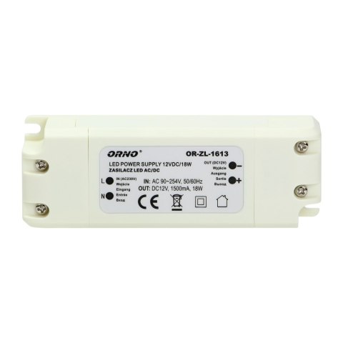 Zasilacz do LED 12VDC 18W, IP20