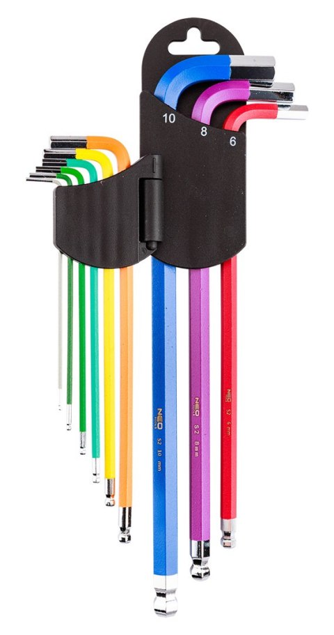 Klucze sześciokątne 1.5-10 mm, zestaw 9 szt.
