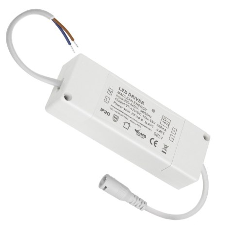 Panel LED Maclean, Sufitowy, slim 40W, 595x595x8mm, neutral white (4000K), raster, funkcja FLICKER-FREE, MCE540