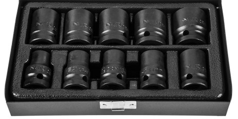 Nasadki udarowe 1/2", 10-24 mm, zestaw 10 szt.